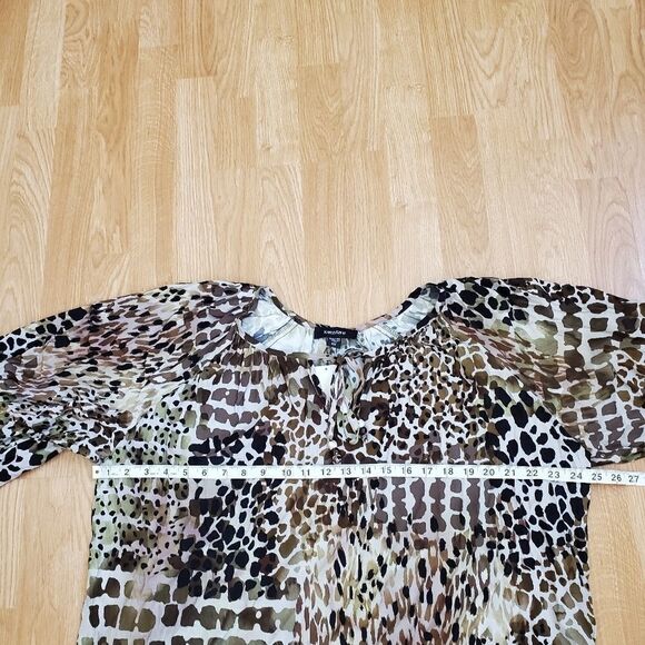Karen Kane Plus Size Printed Peasant Top Size 0X - Picture 8 of 11